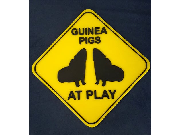 guinea pigs play sign signs & logos 3D print model - Mito3D
