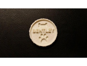 bentley coin new version coins & badges dog fusion 360 3d print model - Mito3D