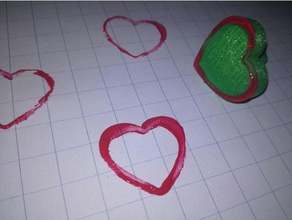 corazón en forma de sello herramientas del arte 3d print model - Mito3D