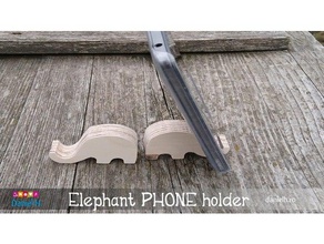 elephant smartphone stand support - cnc cut diy holder 3d print model - Mito3D