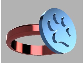 ring - paw print rings cat dog 3d print model - Mito3D