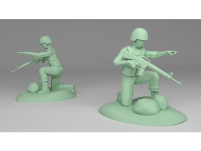 soldier low-poly people 3d print model - Mito3D