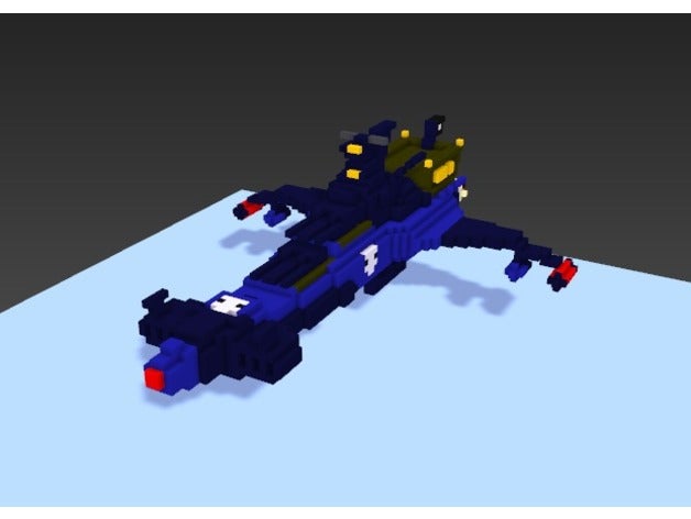 arcadia blau voxels Spielzeug & Spiele der Miniatur Piraten Piraten-Schiff Raumschiff 3D print model - Mito3D