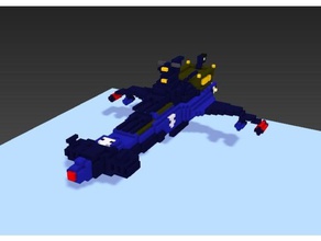 arcadia blu voxel giochi e giocattoli in miniatura pirata nave astronave 3d print model - Mito3D