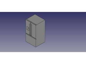 frigorífico w portas francesas inferior congelador edifícios e estruturas geladeira kitchenaid 3d print model - Mito3D
