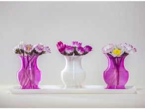 mini vases tray decor flower vase 3d print model - Mito3D