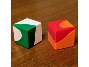 asymmetrische cube puzzle Rätsel Montage erforderlich openscad 3d print model - Mito3D