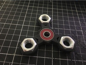 m12 hex nut fidget spinner toys & games adhd edc quick print stress toy tri 3d print model - Mito3D