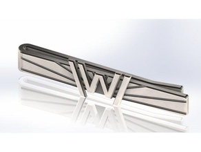 westworld tie clip alba edizione accessori accessorio gemello moda mens abbigliamento maschile scifi seme televisione la cravatta bar da western 3d print model - Mito3D