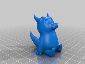 stargazing dino creatures cute dinosaur no infill support needed sitting 3d print model - Mito3D
