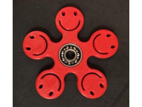 happy spinner smiley faces printed-in m6 nuts mechanical toys 608 bearing fidget hand toy hex nut printed one piece small figdet spinning 3d print model - Mito3D