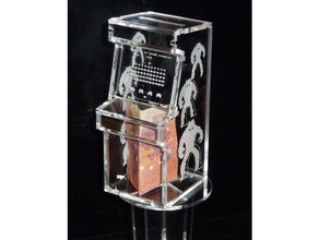 vertical de arcade cabinet redux gadgets acrílico laser lasercut caixa dinheiro invasores do espaço 3d print model - Mito3D