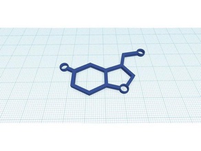 serotonin molecule 3d printing biology happy learning 3d print model - Mito3D