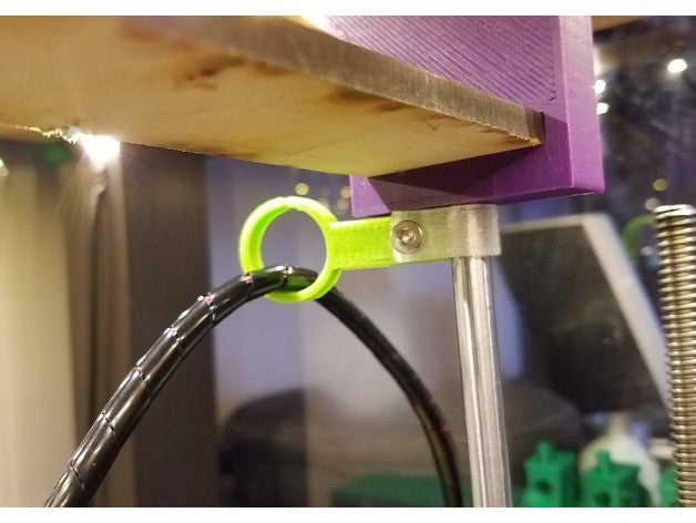 cable guide - 8mm rod attachment 3d printer parts wire management 3D print model - Mito3D