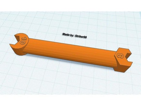 10mm - chave de 8mm A impressão 3d sextavada inglesa 3d print model - Mito3D