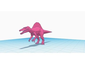 low polly spinosaurus 3d-drucken dino Dinosaurier gefallen Reich jurassic jurassicpark park world spino verlorene Welt 3d print model - Mito3D