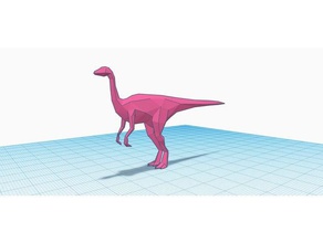 low polly gallimimus 3d-drucken dino Dinosaurier gefallen Reich jurassic jurassicpark park world 3d print model - Mito3D