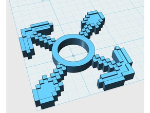 minecraft fidget spinner toys & games pickaxe shovel tools small figdet 3d print model - Mito3D