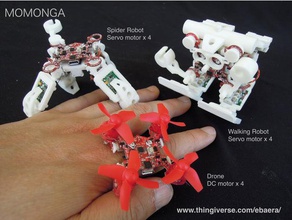 momonga 2 3d printing printer arduino art bluetooth drone gesture robot sensor small spider tiny walking 3d print model - Mito3D