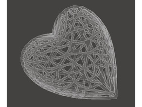 heart - mesh accessories pendent 3d print model - Mito3D