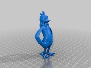 dessin animé coq animaux pas de soutien 3d print model - Mito3D