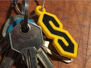 super s keychain keychains baschz leeft hanger kaychain key keys fob 3d print model - Mito3D