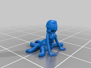 octo girl creatures creature fish 3d print model - Mito3D