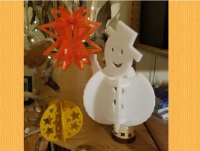 3d enfeite de natal decoração decorações árvore boneco neve 3d print model - Mito3D