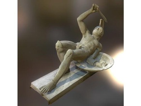 liegenden verwundeten Krieger scans & Replikate 3d-drucken 3d-scan 3d-scanner kulturelles Erbe fighter Griechisch Mann Skulptur Schild Schwert 3d print model - Mito3D