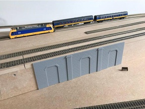 arco muro hobby h0 scala con il treno 3d print model - Mito3D