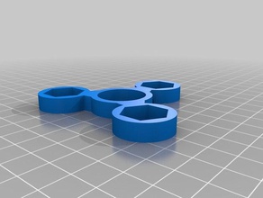 simple triple m10 nut spinner mechanical toys customized 3d print model - Mito3D