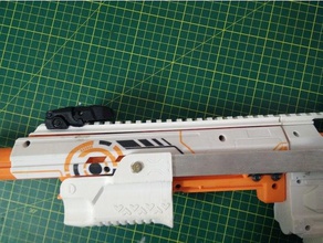 longstrike full length picatinny rail mechanical toys nerf blaster gun 3d print model - Mito3D