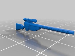 28mm wastefall rifle sniper adereços braços fallout miniatura modelo wasteland arma 3d print model - Mito3D