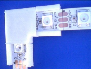 led strip corners corner leds holder mount 3d print model - Mito3D