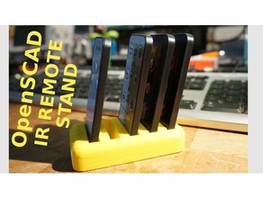 customizable ir remote stand organization openscad control holder scad 3d print model - Mito3D