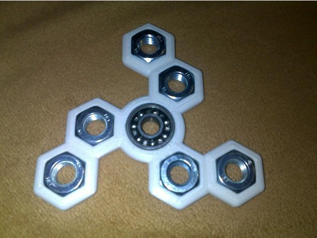 made my first spinner mechanical toys 608 bearing hex nut spiner 3D print model - Mito3D