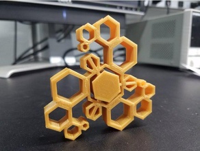 honeycomb spinner no bearings mechanical toys fidget hand fun hexa hexagon honey bearing solidworks toy 3d print model - Mito3D