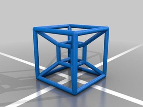 hypercube math four-dimension polytope projection 3d print model - Mito3D