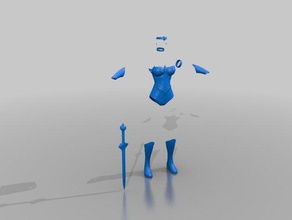 mulher maravilha armour & espada A impressão 3d 3d print model - Mito3D