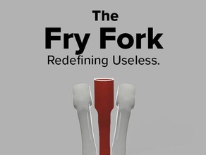 fry fork kitchen & dining fast print fun joke parody quick 3d print model - Mito3D