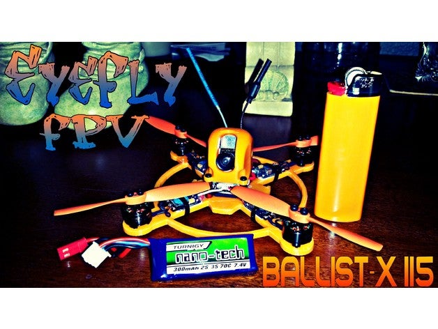 ballist-x 115 micro kwad hobby drone droni fpv racing fotogramma microquad quad quadcopter rotorriot rotore riot x-frame 3D print model - Mito3D