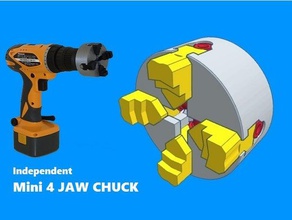 mini 4 Backen-Spannfutter unabhängig tools chuck Klemme Drehbank Maschine Werkzeughalter die Holzbearbeitung Werkzeuge für 3d print model - Mito3D