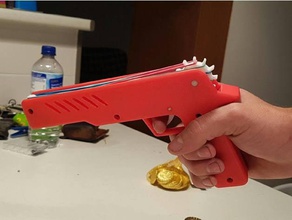 12 shot rubber band gun toys & games fully automatic fun game semi-automatic toy 3d print model - Mito3D