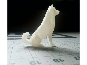 low poly akita creatures 3d animal blender3d dog husky puppy sitting wolf 3d print model - Mito3D