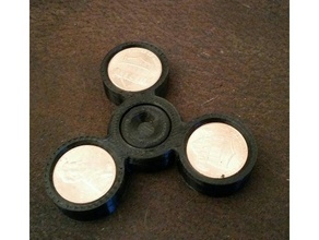 penny giratório de uma peça brinquedos & games fidget moeda um centavo 3d print model - Mito3D