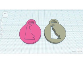 delaware keychains solid hollow 3d print model - Mito3D