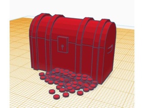 treasure chest w gold 3d printing 3d print model - Mito3D