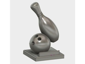 bowling trophy customizable hobby bowlingpin ball pin customisable fun prize sports statue winner 3d print model - Mito3D