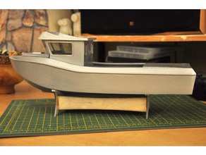380mm long twin jet drive work boat r c vehicles water 3d print model - Mito3D