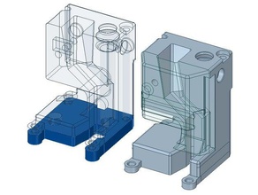 5mm inferior de la cabeza mark2 doble extrusión ultimaker2 sistema Impresora 3d las piezas dual 3d print model - Mito3D